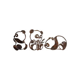 Wallity Rusty Panda Escultura de Pared de Metal en Color Antiquation